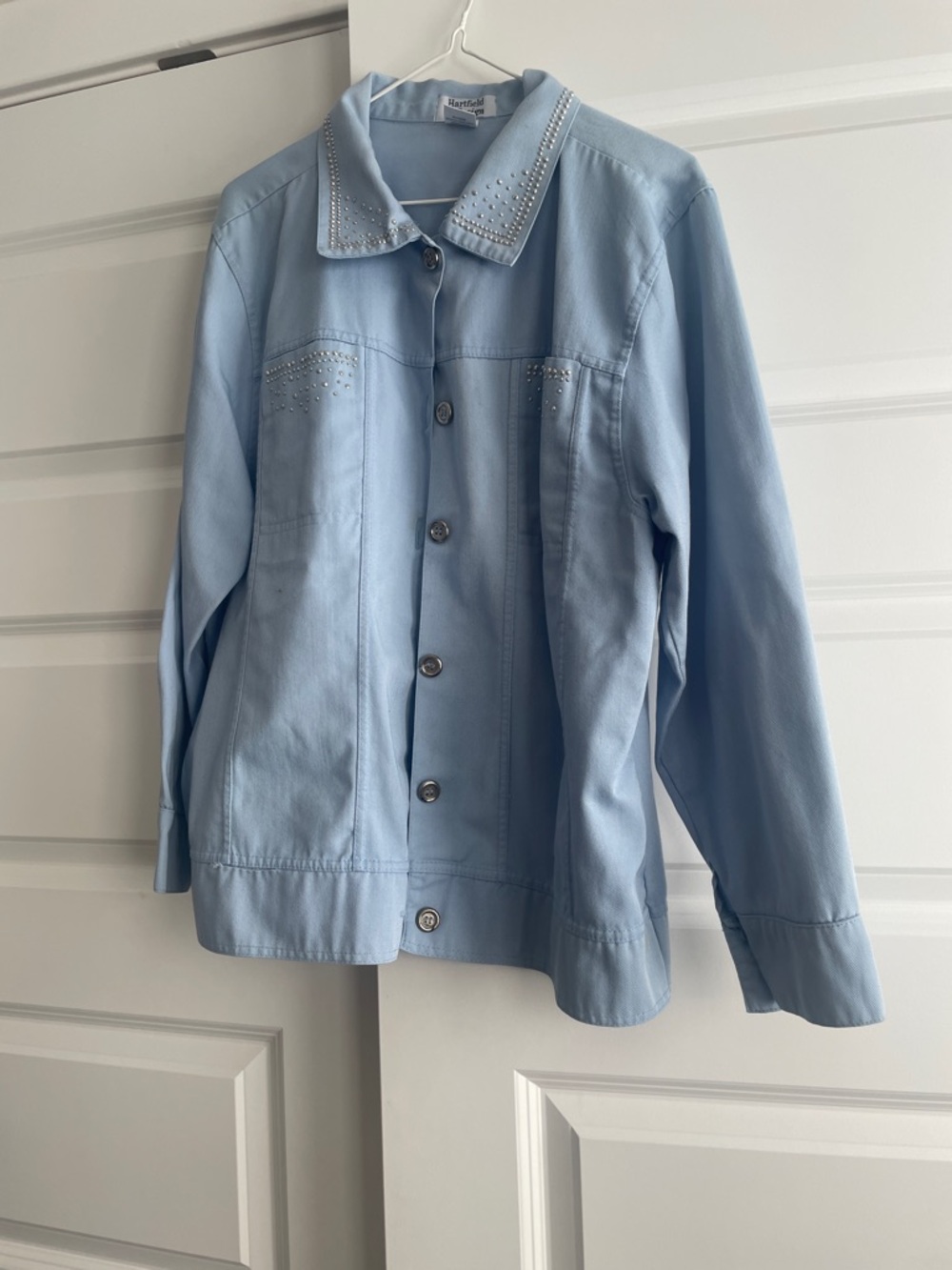 Kensie Pale Blue Stud-Accent Jacket